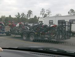 Trailer transportation equipment prepared for a move